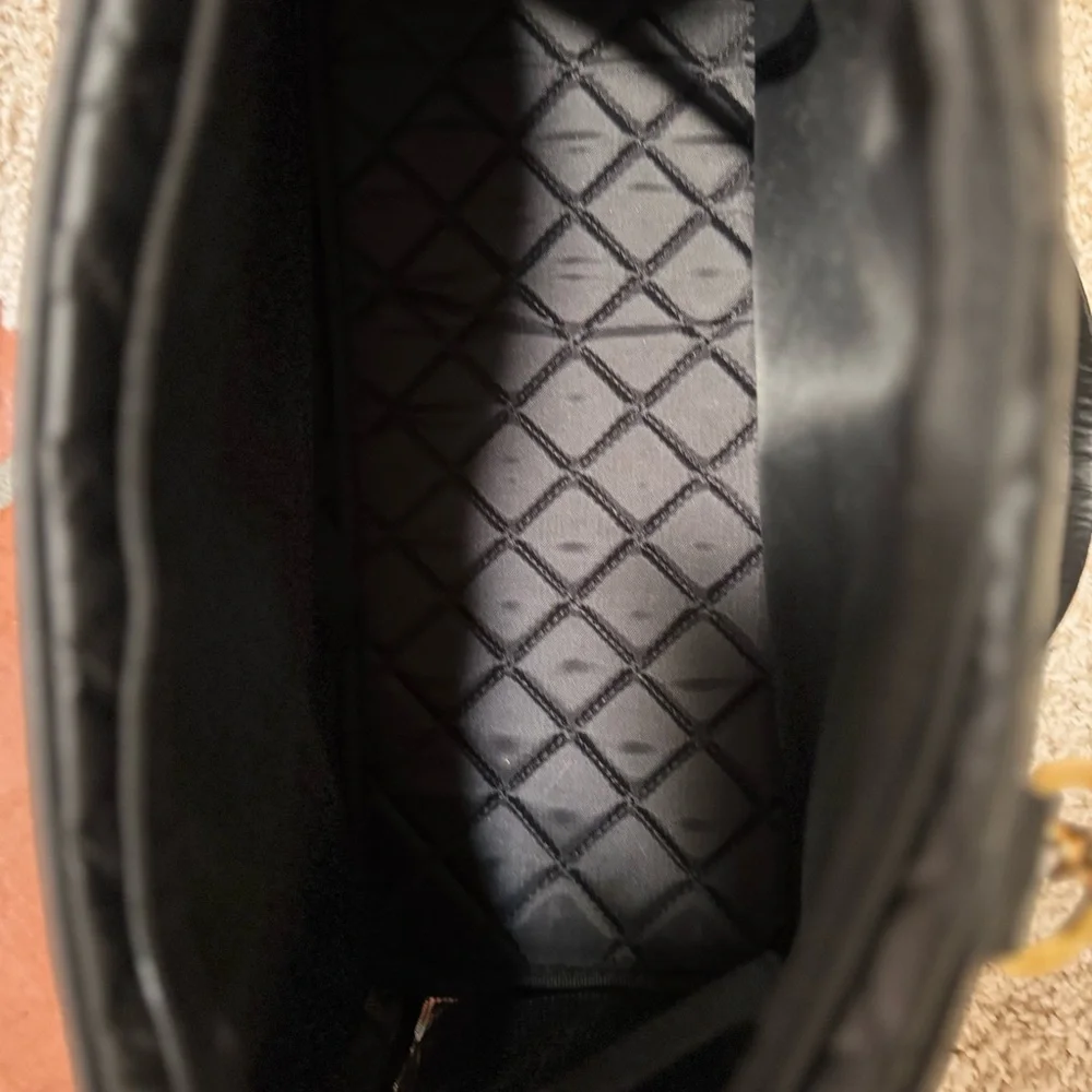 Black Quilted Dog Bag/Carrier with Gold Hardware! New!